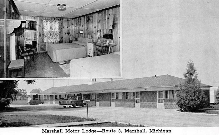 Marshall Motor Lodge - Vintage Postcard